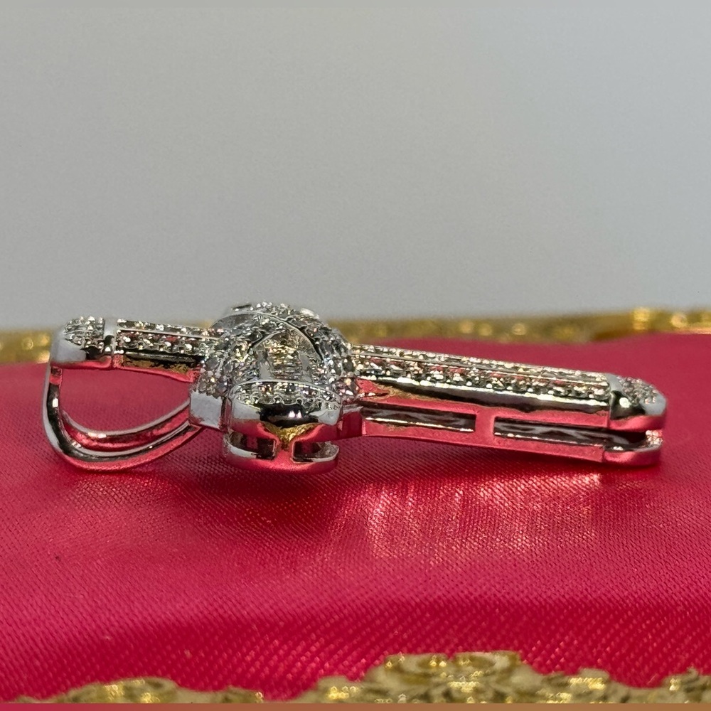 Sterling Silver Plated & Cubic Zirconia Cross NWOT - Picture 2 of 2